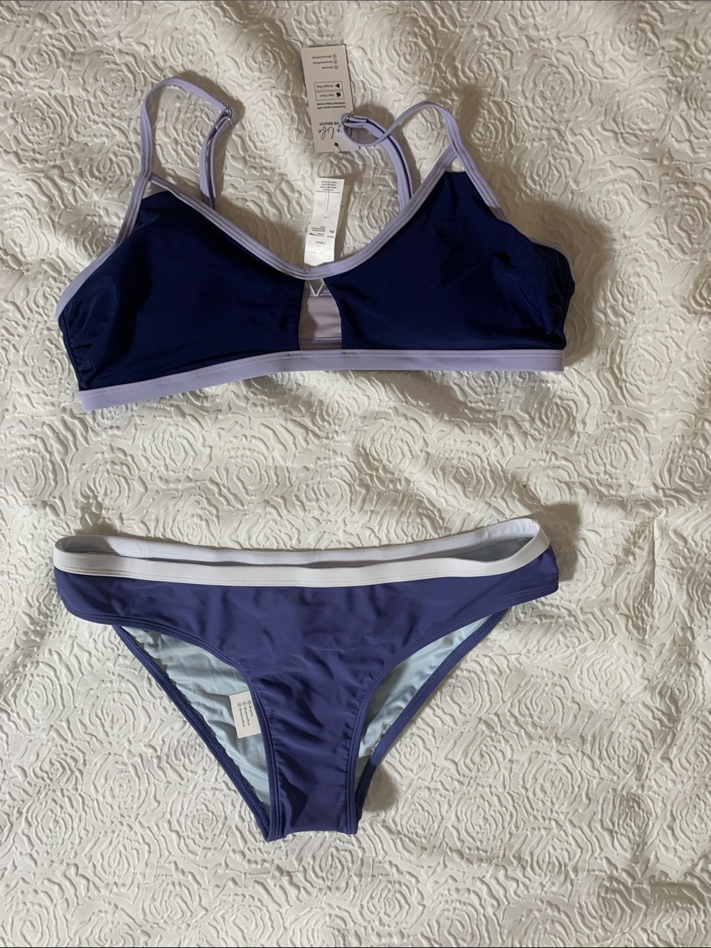 NWT Cupshe Navy Blue Bikini Set, Size L